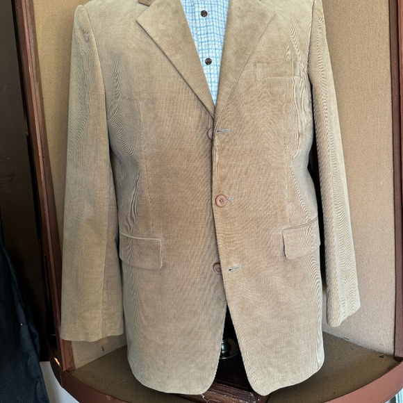 Camel / Cotton Kencord 3 button notch lapel jacket - Picture 2 of 5